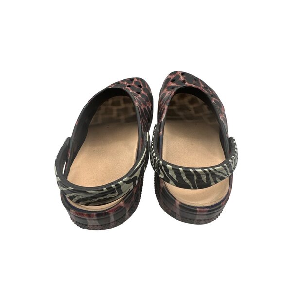 Clog Size 10 Unisex Leopard Cheetah Print Shoes Adjustable Strap Vent Holes - Picture 8 of 11
